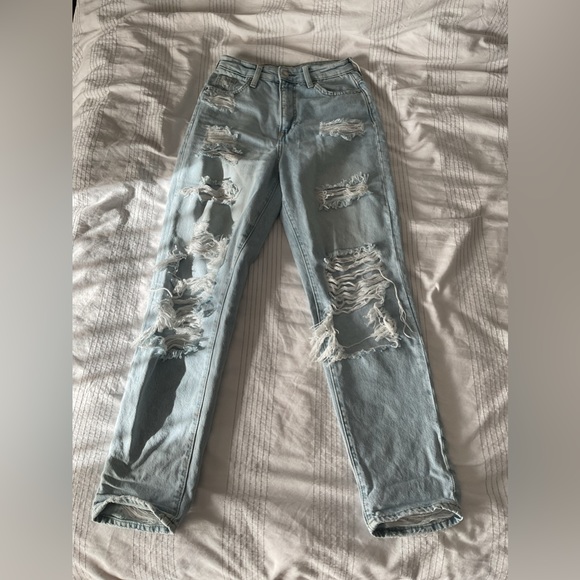 H&M Boyfriend Low Ripped Jeans Size 2 - Picture 4 of 7